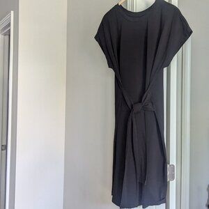 Universal Standard Black Stretch Jersey Dress with waist ties EUC